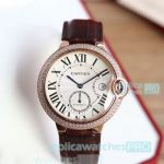 Replica Cartier Ballon Bleu De Men's Watch Rose Gold Diamond Bezel 42mm